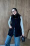Soft Fur Collar Vest Black
