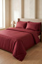 Striped Satin Double Duvet Cover Set |   100% Cotton |   200X220 cm Duvet Cover, Striped Elastic Sheet, 2 Pieces of 50X70 cm Pillowcases |   Stylish and Elegant |   Hotel Comfort - 2