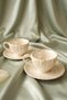 4 Piece 2 Person Striped Porcelain Coffee Cup Set 100 ml - 4