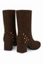 Vi̇yora Women's Boots with Blunt Toe and Studded Detail on Thick Heel - 2