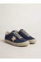 Genuine Leather Blue Suede Star Detailed Orthopedic Sole Casual Sneaker - 3