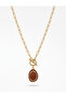 Women's Brown Stone Vintage Design Necklace - 3