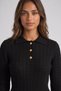 Hair Braided Polo Collar Black Women's Blouse 26K0208K1 - 2