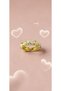 Floral Motif Yellow and White Enamel Adjustable Steel Ring - Tarnish Resistant