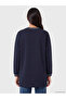 Two Mt Shop Quality Lcw Everyday Navy Blue Soft Touch Oversize Women's Sweatshirt Tunic - 4
