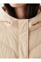 Two Mt Shop Quality Ecru Hooded Quilted Women's Puffer Coat - 4