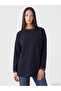 Two Mt Shop Quality Lcw Everyday Navy Blue Soft Touch Oversize Women's Sweatshirt Tunic