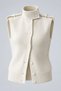 Women's Sleeveless High-Neck Button Detailed Wool Knit Vest