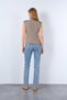 Women's Beige Sleeveless High-Neck Button Detailed Wool Knit Vest - 4