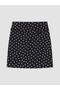 Black Belted Polka Dot Crepe Mini Skirt - 6