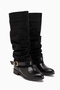 Raine Black Suede Bellows Buckle Women's Boots - 3