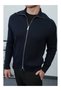 Men's Hair Braided Wide Collar Double Zipper Cardigan - 4