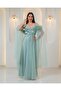 Special Design Diamond Detailed Satin Long Nightgown with Box - 3
