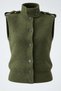 Women's Khaki Sleeveless High-Neck Button Detailed Wool Knit Vest - 5