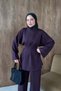 Yelda Bel Pensli Suit Plum - 4