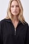 Black Women's Sweatshirt with Zipper on the Collar 26K0166K1