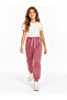 22810-26 Girls' 3-Thread Ripped Jogger Sweatpants, Elastic Waist with Drawstring, Double Pockets with Lace-Up and Button Detail, 9-12 Years - 3