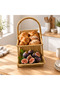 Wicker Plastic Rattan Multi-Layered Serving Basket 26*22*36 cm - 2