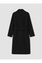 Black Double Breasted Collar Women's Stamp Coat - 7
