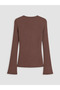 Brown Spanish Sleeve Women's Ribbed Bodysuit - 7