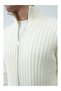 Men's Thick Ribbed Knitwear Zippered Stand Collar Cardigan - 4