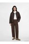 Brown Crew Neck Quilted Women's Puffer Coat - 2