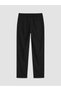 Black Polyviscon Men's Pleated Trousers - 2
