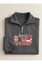 New Season 3 Threaded Combed Cotton Half-Zipper Christmas Themed Sweatshirt