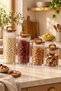 Acacia Lid Borosilicate Glass Storage Jar Set of 4 – 2700 ml + 2100 ml + 1600 ml + 1200 ml - 2
