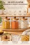 Acacia Lid Borosilicate Striped Glass Jar Set of 3 – Storage Jar with Wooden Lid - 4