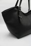 Women's Black Large Internal Volume Belt Strap Detailed Zipper Closure Lined Hand, Arm and Shoulder Bag - 5