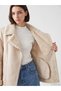 Quality Pieces from Çelebi Store Fur Roba Collar Women's Leather Look Coat - 5