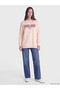 Two Mt Shop Quality Lcw Modest Pink 3 Thread Raster Printed Loose & Baggy Women's Sweatshirt Tunic - 2