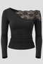 Women's Black Lace Off-Shoulder Blouse - 2
