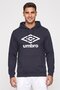 Men Sportswear Fit Brand Logo Outdoor Hoodie, Navy Blue