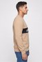 Men Sportswear Fit Long Sleeve Outdoor Sweatshirt, Tan - 3