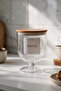 Coffee Storage Jar with Wooden Lid 1500 ml – Transparent Hard Plastic Coffee Jar with Stand 18X14 cm - 2