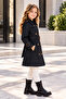 Girl's Waterproof Trench Coat with Belt and Pockets, Woven Fabric, Rain and Wind Protection, 6-9 Years Old - 2