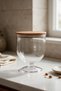 Wooden Lid Tea Storage Jar 1500 ml – Transparent Hard Plastic Tea Jar with Stand 18X14 cm - 2