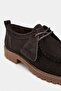 Rams Bitter Brown Suede Leather Serrated Thick Sole Women's Loafer - 5