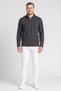 Men High Neck Long Sleeve Textured Sweatshirt, Dark Grey - 2