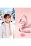 Cute Cat Hello Kittyyy Patterned Teen Pink Girls' Plush Playable Ear Sound Activated Movable Winter Warmer Rabbit Ears Bowknot Long Sleeve Winter Earflap Hat