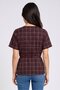 Women Regular Fit Plaid Casual Blazer, Maroon - 4