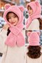 Mellow Hooded Balaclava Plush Beanie Scarf Women's Welsoft Fleece Neck Collar Shawl Stylish Soft Textured Windproof Earflap Hat - 2