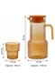Diamond Cut Glass Jug Set with Lid Set of 7 and Orange Jug Set Combo,(6 Pieces Glasses 240ML and 1 Water Juice Jug 1.4 Liter) Glass and Jug Set - 2