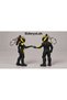 Couples' Special Biker Figure Keychain Set with Helmets - Brown-Haired Female and Male 2-Piece 3D Printing - 2