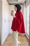 Women's Belted Cashmere Poncho with Wide Sleeves and Stylish Design