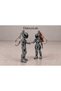 Couples' Special Biker Figure Keychain Set with Helmets - Brown-Haired Female and Male 2-Piece 3D Printing - 2