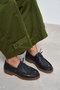 Niklaus Black Genuine Matte Leather Stone Detail Serrated Thick Sole Women's Marine Loafer - 3
