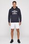 Men Sportswear Fit Brand Logo Outdoor Hoodie, Navy Blue - 2